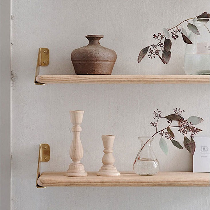 Bougeoirs Rétro en Bois Naturel