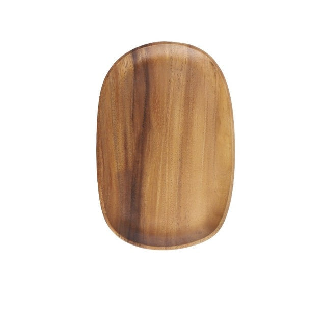 Plateaux ovales irréguliers en bois massif d'acacia entier