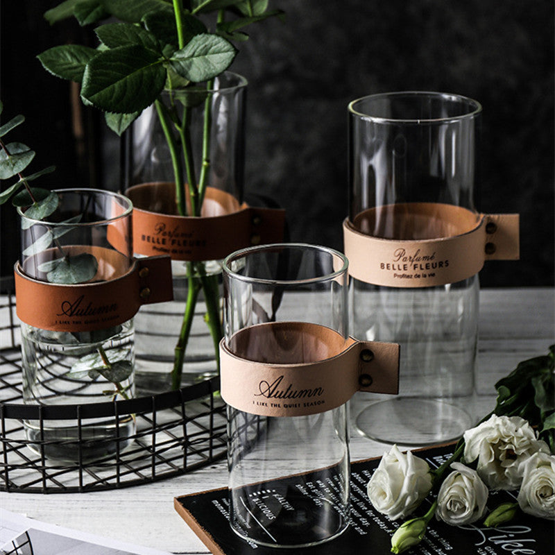 Vase en verre fleur transparent nordique