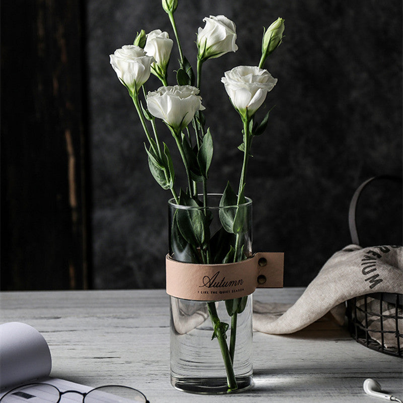 Vase en verre fleur transparent nordique