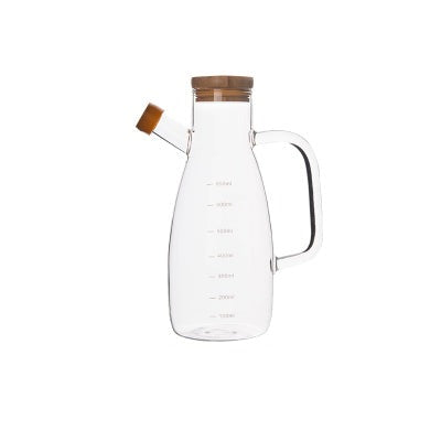 Bouteille d'huile en verre transparent avec poignée