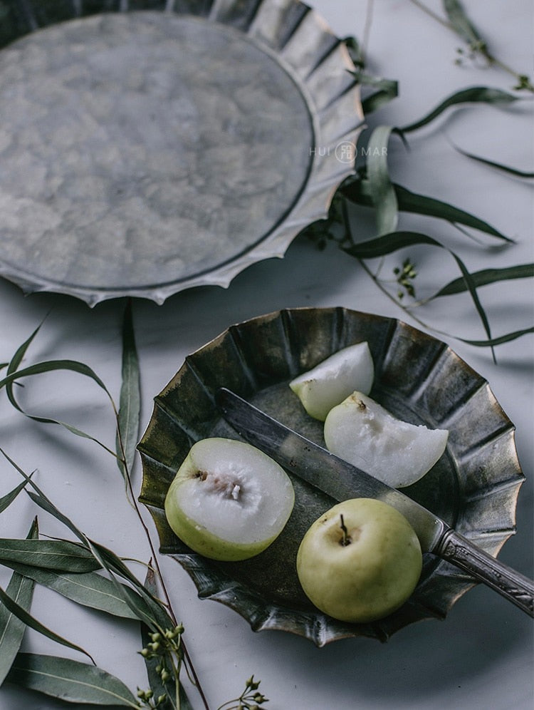 Plateau en Métal Antique Vintage fait à la main