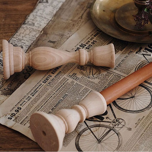 Bougeoirs Rétro en Bois Naturel