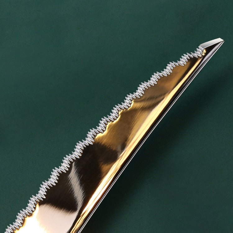 Set de Couverts de Maison Style Luxe Doré et Argenté