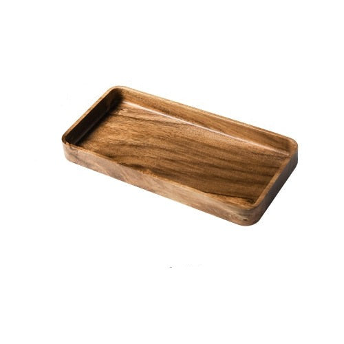 Plateau de service en bois d'acacia style japonais
