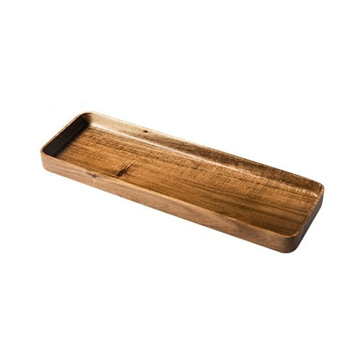 Plateau de service en bois d'acacia style japonais