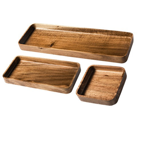Plateau de service en bois d'acacia style japonais