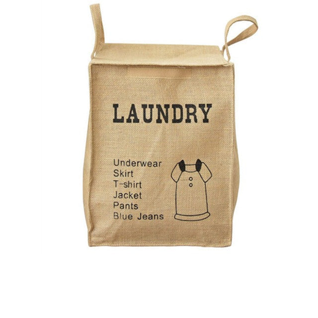 Boîte de rangement pliable en coton et lin