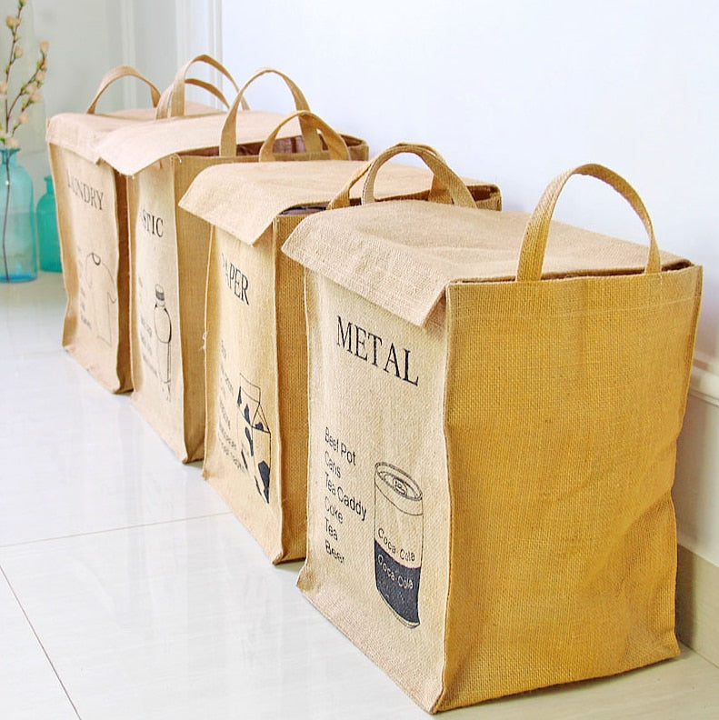 Boîte de rangement pliable en coton et lin