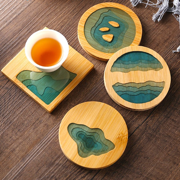 Set de table japonais sous-verres en bambou imperméable