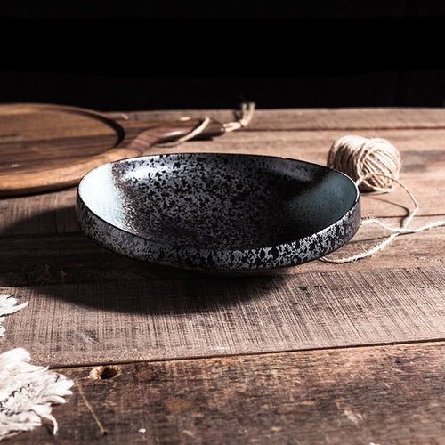 Assiette en céramique de forme spéciale texturée de haute qualité