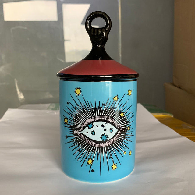 Bougie artisanale en bocal à gros yeux