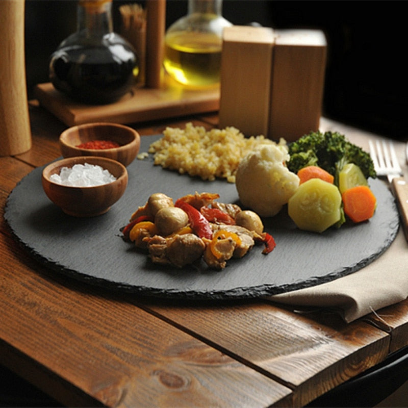 Assiette à dîner en ardoise