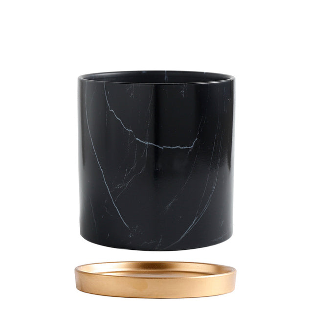 Pot de fleur en céramique marbrée