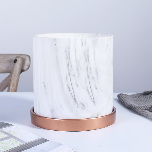 Pot de fleur en céramique marbrée