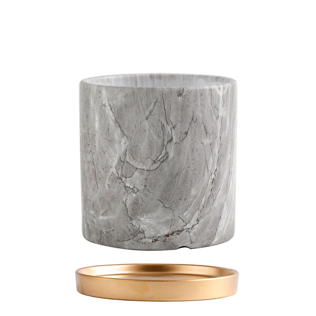 Pot de fleur en céramique marbrée