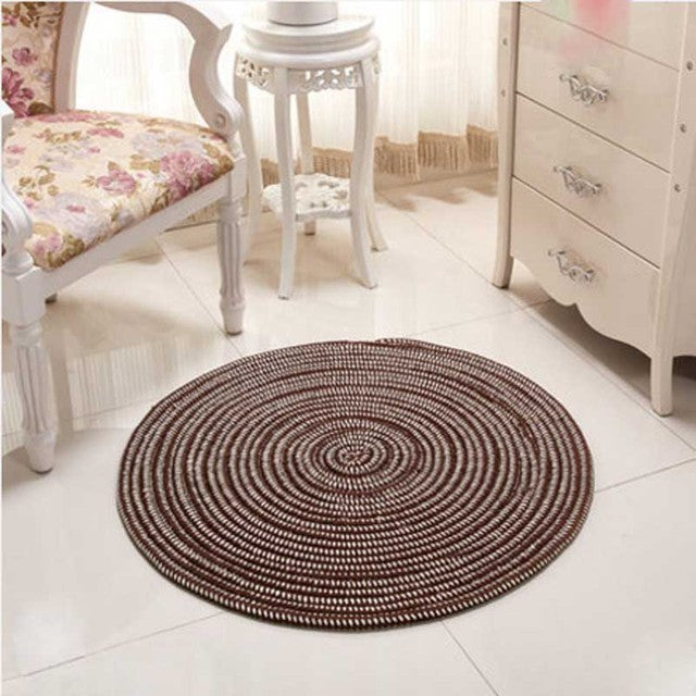 Tapis rond de saloon tissé à la main