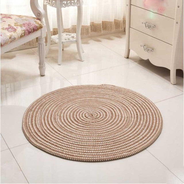 Tapis rond de saloon tissé à la main