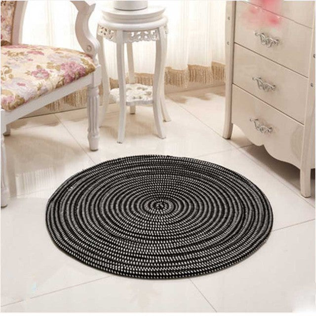 Tapis rond de saloon tissé à la main