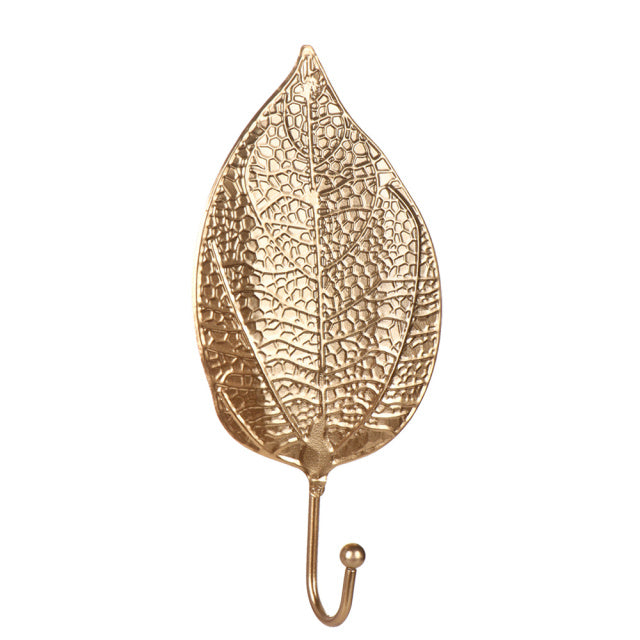 Crochet en fer en forme de feuille d'or de style nordique