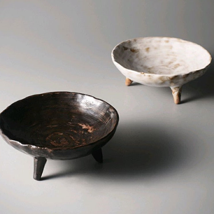 Assiette à Dessert Ronde en Céramique avec Pieds