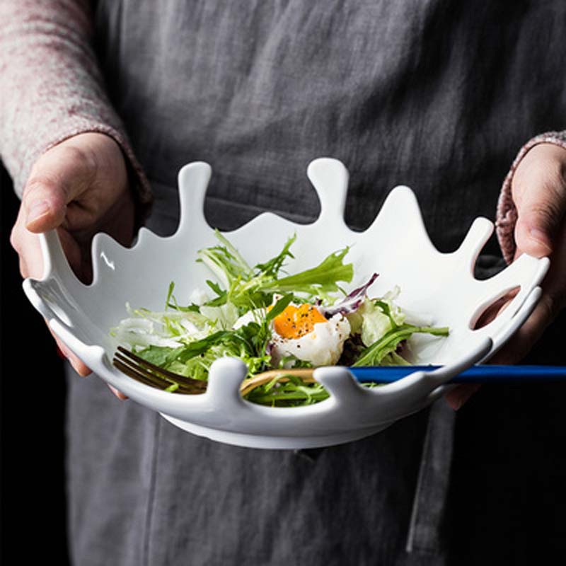 Assiette en Céramique Créative de Forme Irrégulière