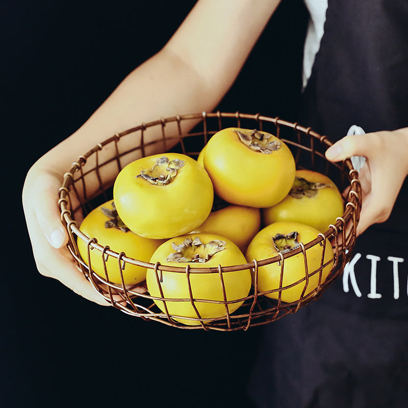 Panier de rangement pour aliments tissé à la main Nordic Retro Bronze