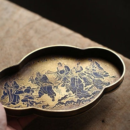 Pot en laiton peint imitation bronze