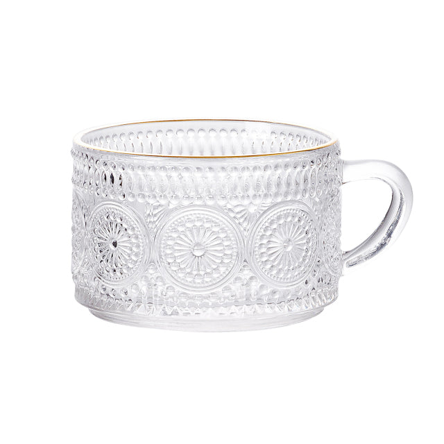 Tasse en verre gaufré style rétro nordique