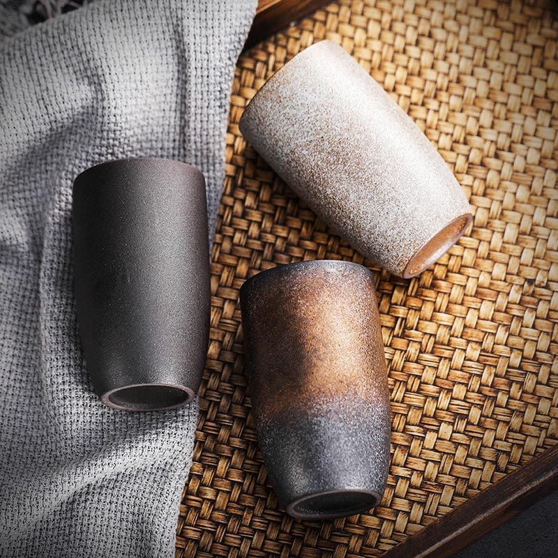 Tasses à thé rétro japonaises en grès