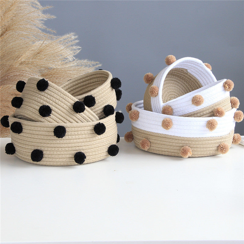 Paniers de rangement tissés en corde de coton nordique