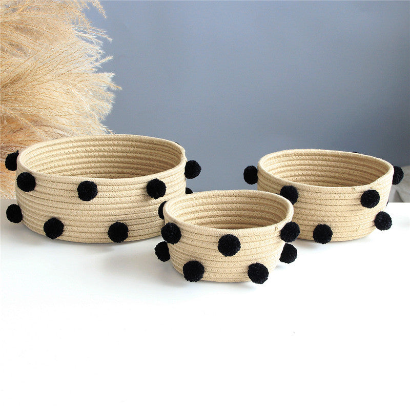 Paniers de rangement tissés en corde de coton nordique