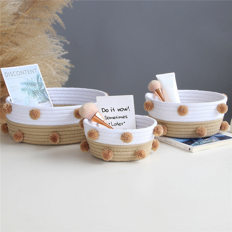 Paniers de rangement tissés en corde de coton nordique