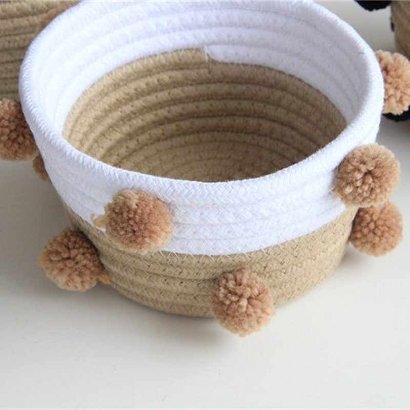 Paniers de rangement tissés en corde de coton nordique