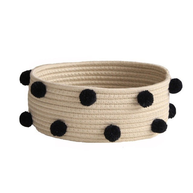 Paniers de rangement tissés en corde de coton nordique