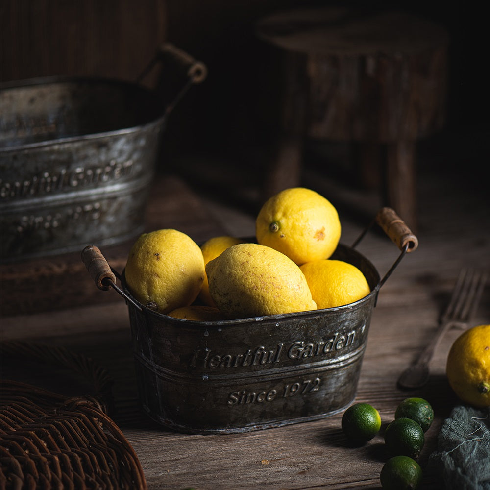 Panier de rangement vintage en métal