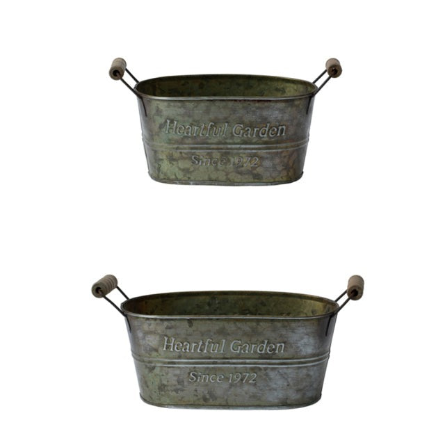 Panier de rangement vintage en métal