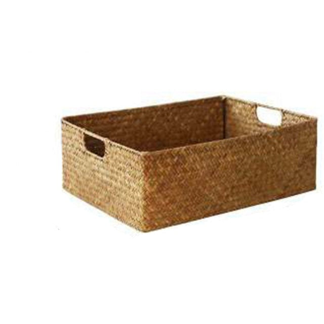 Grand panier naturel en herbe de mer tressée