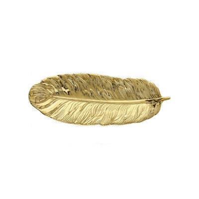 Plateau en céramique de luxe en forme de plume