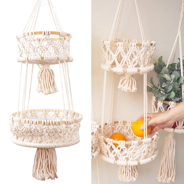 Panier Suspendu Macramé