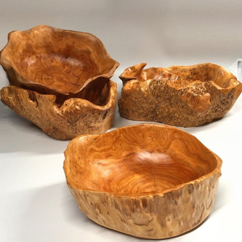 Bol en bois naturel fait à la main