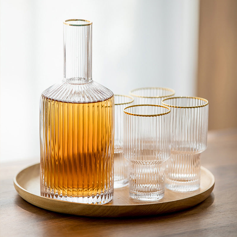 Pichet à eau en verre avec motif vertical