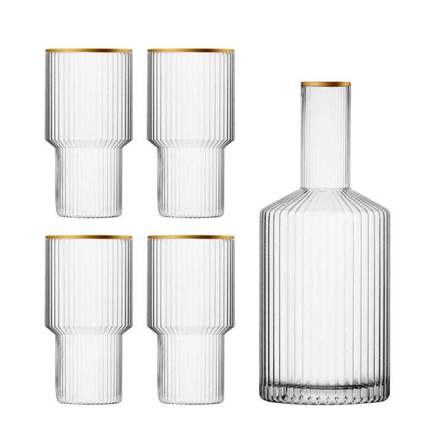 Pichet à eau en verre avec motif vertical