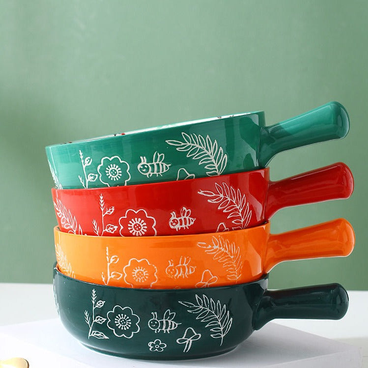 Bol en céramique à poignée unique