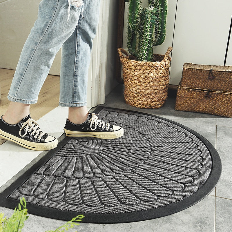 Tapis de sol antidérapant demi-rond pour extérieur et intérieur