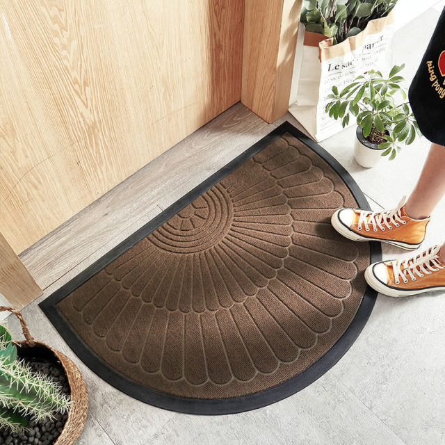 Tapis de sol antidérapant demi-rond pour extérieur et intérieur