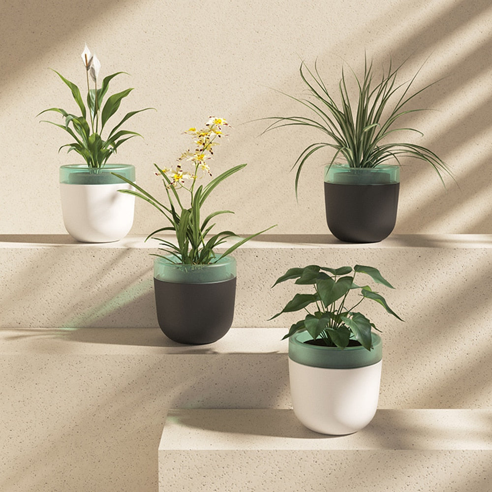 Pots de fleurs auto-arrosants en style nordique
