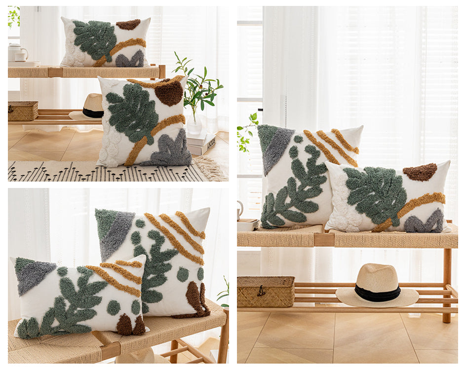 LEAF PATTERN Housse de Coussin Pour Canapé