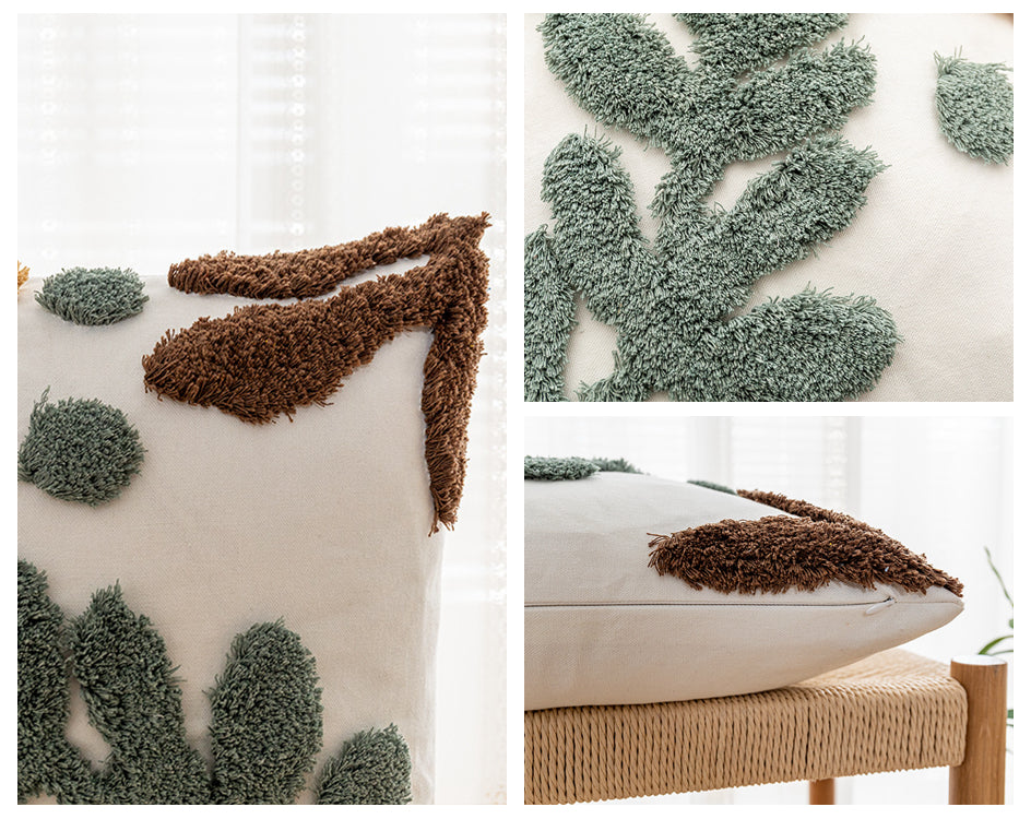 LEAF PATTERN Housse de Coussin Pour Canapé