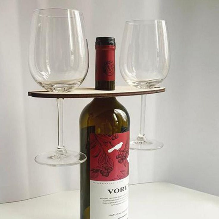 W2 Casier à vin et support de verre à vin Bouteilles de vin et porte-verres  Casier à vin unique Support à bois -  France